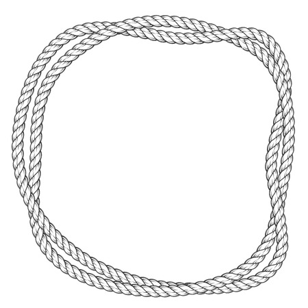 Twisted rope round frame - two interlaced ropes borderのイラスト素材