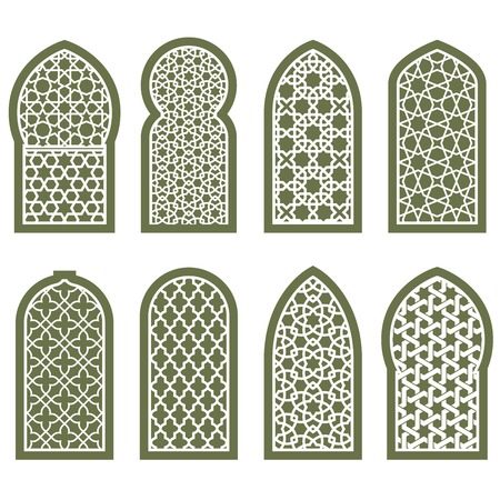 Figured arabian window ornament - grating arabesque patternのイラスト素材