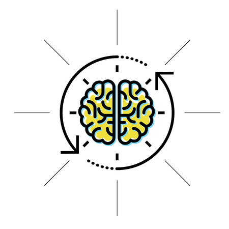 Brain in sight - intellect, research and knowledge conceptのイラスト素材