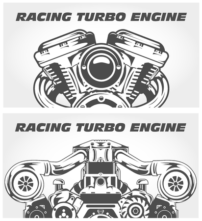 Turbocharging racing engine and motorcycle power motor.のイラスト素材