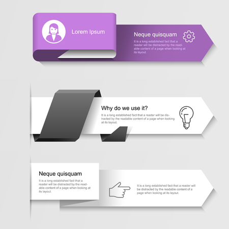 Modern infographic arrows - options or step by step infographics bannersのイラスト素材