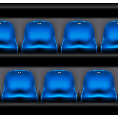Row of plastic stadium seating - sport arena chairsのイラスト素材