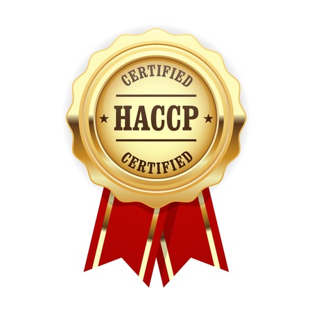 HACCP certified site sign - quality standard golden rosetteのイラスト素材