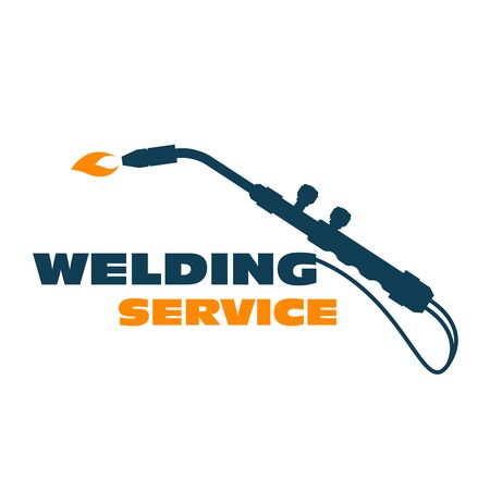 Welding icon - burner cutting torch, weld service simpleのイラスト素材
