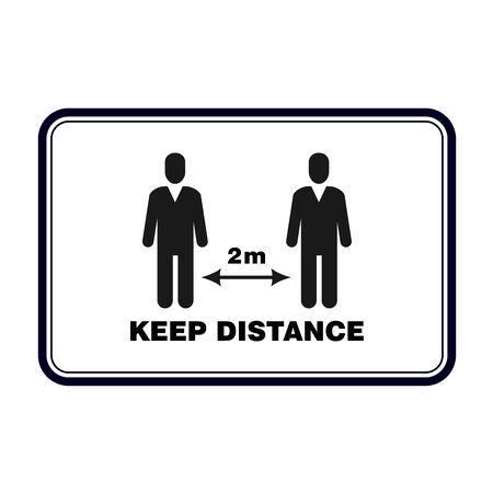 Keep distance sign, social distancing banner to avoid contamination of virusのイラスト素材
