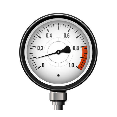Manometer scales, pressure gauge, compression meter device, vectorのイラスト素材