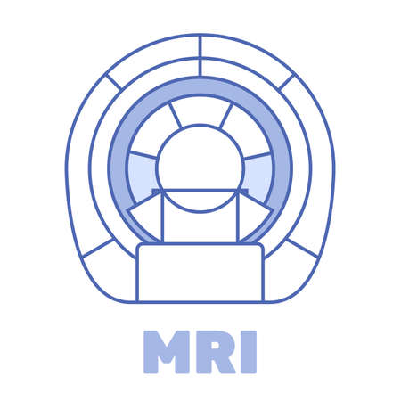 MRI diagnostics thin line icon, vector illustration of laboratory magnetic scanner equipmentのイラスト素材