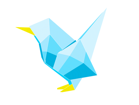 bird made of origamiのイラスト素材