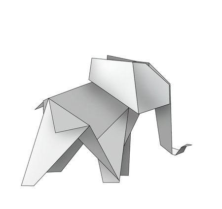 origami made elephantのイラスト素材
