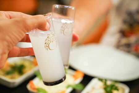 Traditional alcohol Turkish raki.の写真素材