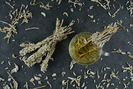 dried sage herbal teaの写真素材