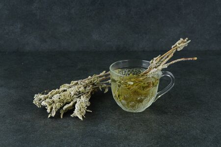 dried sage herbal teaの写真素材