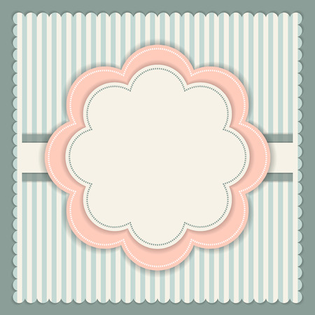 Vintage Card With Abstract Flower And Stripesのイラスト素材
