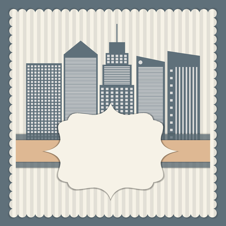 Abstract Card With Skylines And Stripesのイラスト素材