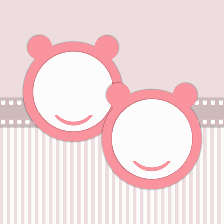 Baby Shower Invitation Card - Twinsのイラスト素材