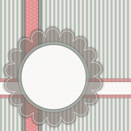 Invitation Card With Abstract Flower And Stripesのイラスト素材
