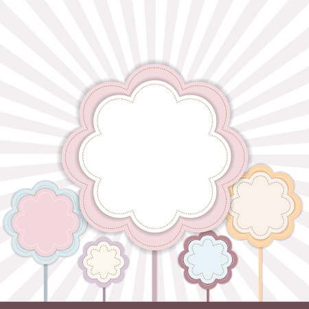Invitation Card With Abstract Flowersのイラスト素材