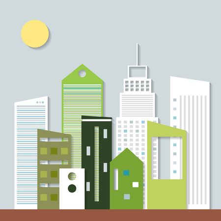 Modern Eco City. Think Green Conceptのイラスト素材