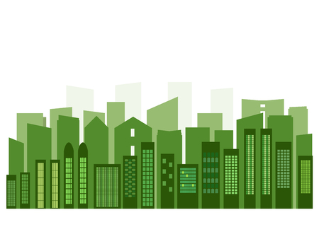 Modern Green City Concept. Think Green.のイラスト素材