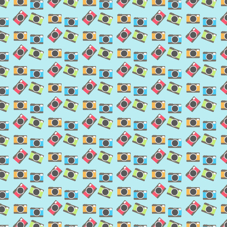 Abstract Vintage Cameras Patternのイラスト素材