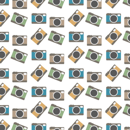 Abstract Vintage Cameras Patternのイラスト素材