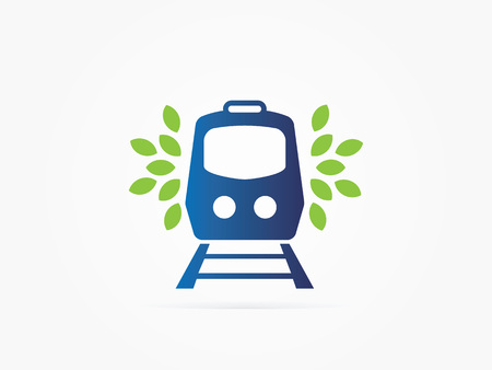 vector illustration eco concept with a steam train logoの写真素材