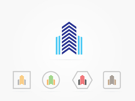 Illustration Building icon in simple style isolated on white background. Structure symbolの写真素材