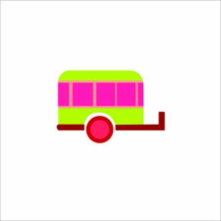 Vector creative illustration of flat design car, bus and Carriages full colorのイラスト素材
