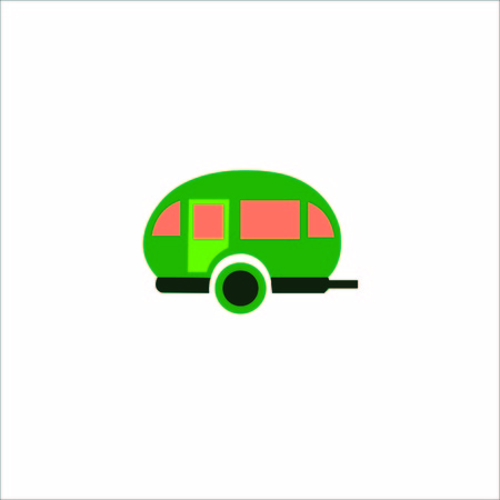 Creative illustration of flat design car, bus and carriagesのイラスト素材