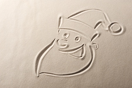 Beach background with santa claus の写真素材