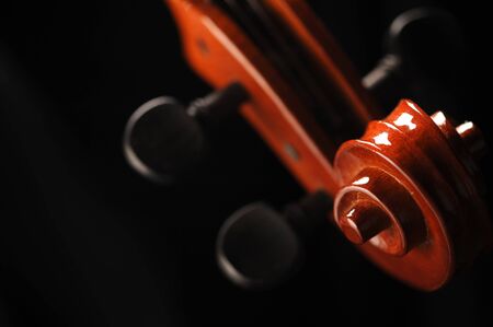 close up shot of a violin, shallow deep of fieldの写真素材