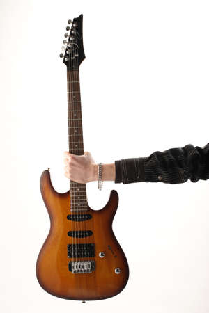 guitarist rock star on white background