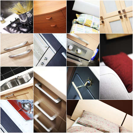 collage of home interiorsの写真素材