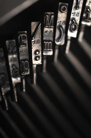 Close up of the letters on an old typewriter.の写真素材