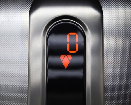 Elevator control panel. go down.