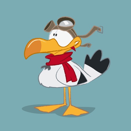 Seagull aviator, vector illustrationの写真素材