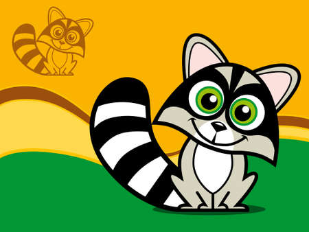 Raccoon happyの写真素材