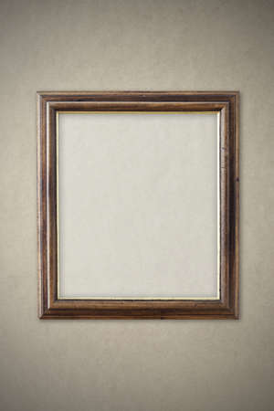wooden  picture frame, copy space