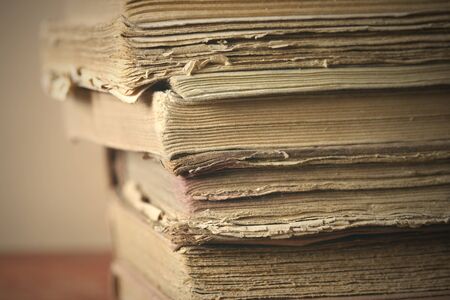old book close up, soft focusの写真素材