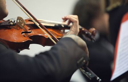 violinist at the concertの写真素材