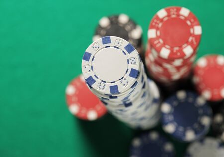 Stacks of poker or blackjack chips 
