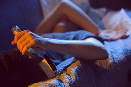 Teen alcohol addiction conceptの写真素材