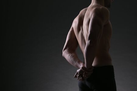 male bodybuilder model back portrait