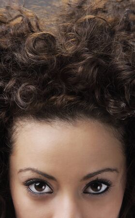 Close up portrait of young beautiful womanの写真素材