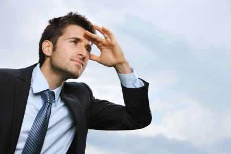 Young Business man looking away, copy spaceの写真素材