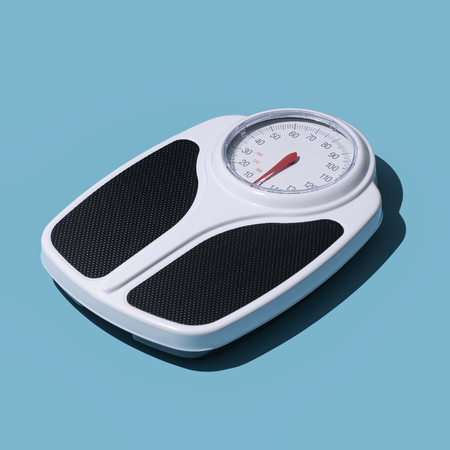 Analog weight scale: fitness, dieting and weight loss concept