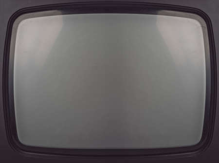 Vintage analog TV screen close up, blank copy space, media and entertainment conceptの写真素材