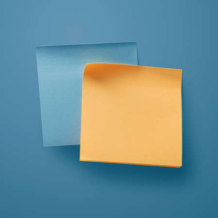Sticky notes hanging on a wall, planning and ideas conceptの写真素材