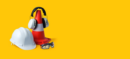 Safety at work: personal protective equipment for construction workersの写真素材