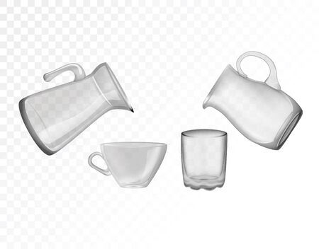 Glassware, jug, glass, cup Decorative household items Vector illustrationの写真素材